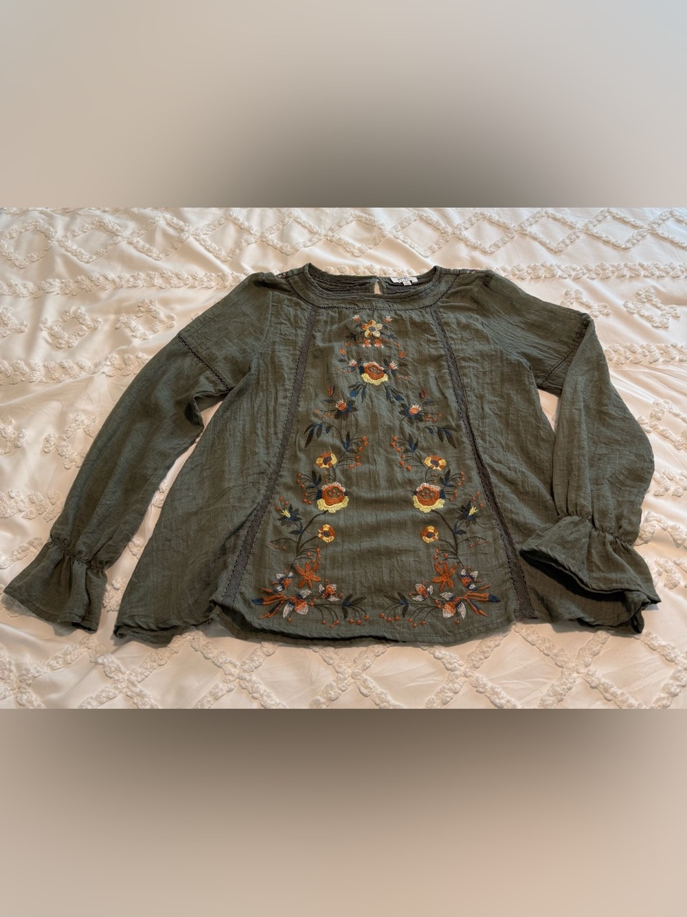 Umgee Boho Peasant top, Cotton gauze, Size S